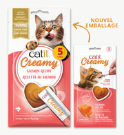 Catit Creamy - Saumon avec Taurine - Gâteries à Lécher Sans Grains pour Chats